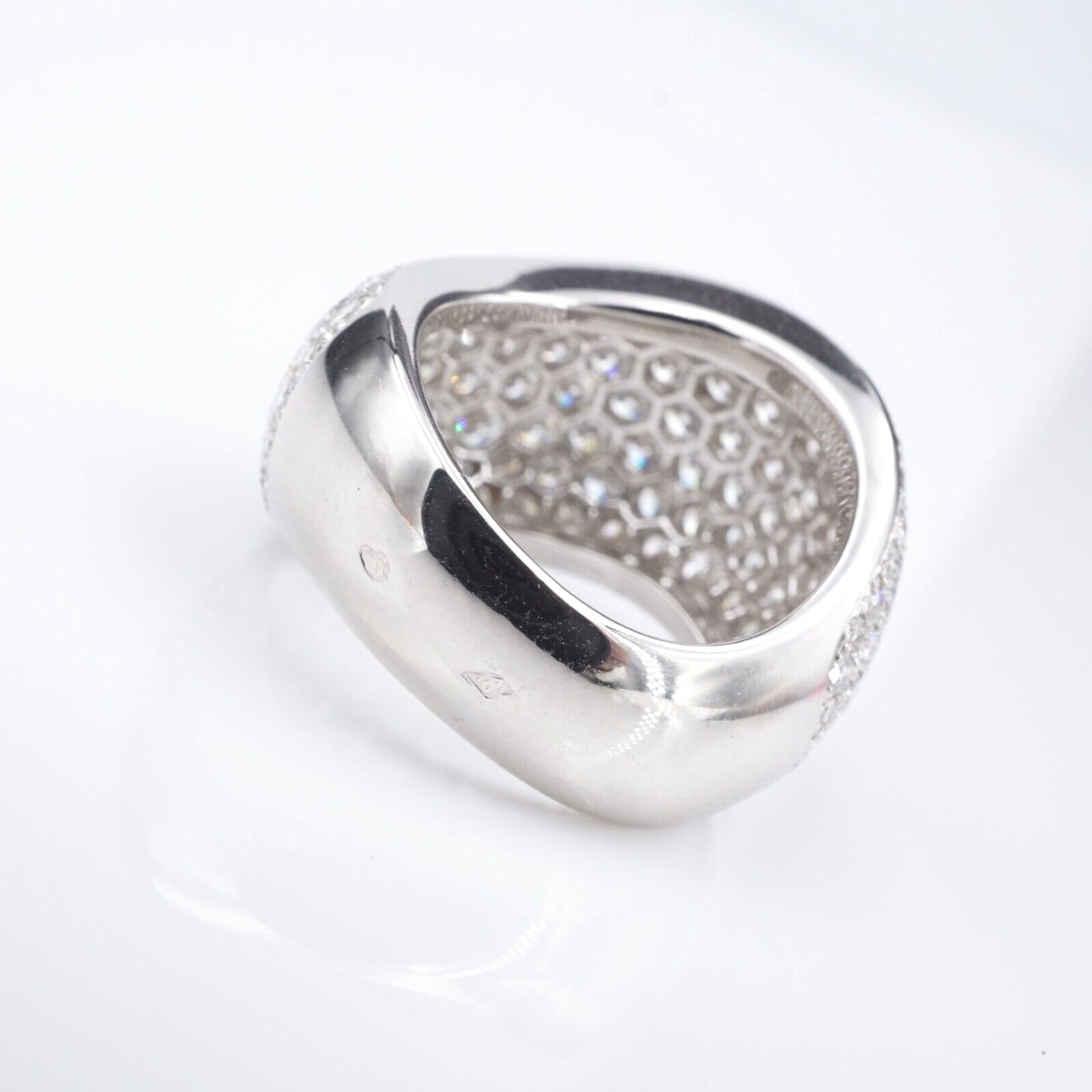 Cartier 18k Pave Diamond Wave Ring 5 carat Bombe Dome Size 5.75 Euro 51, view 12