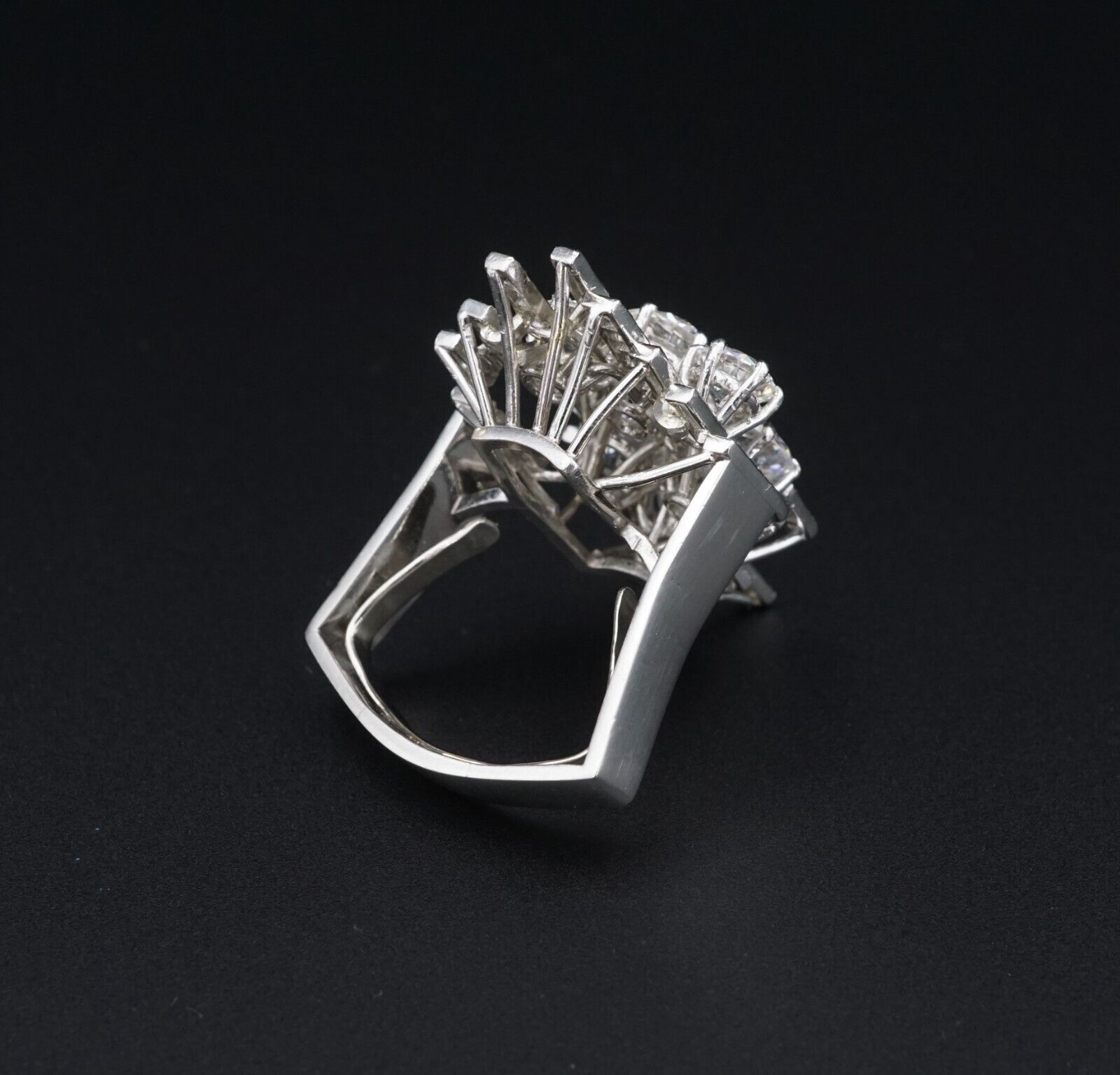 Andrew Grima Platinum 8.25 cttw Pave Diamond Cluster Ring Size 9 GIA, view 6