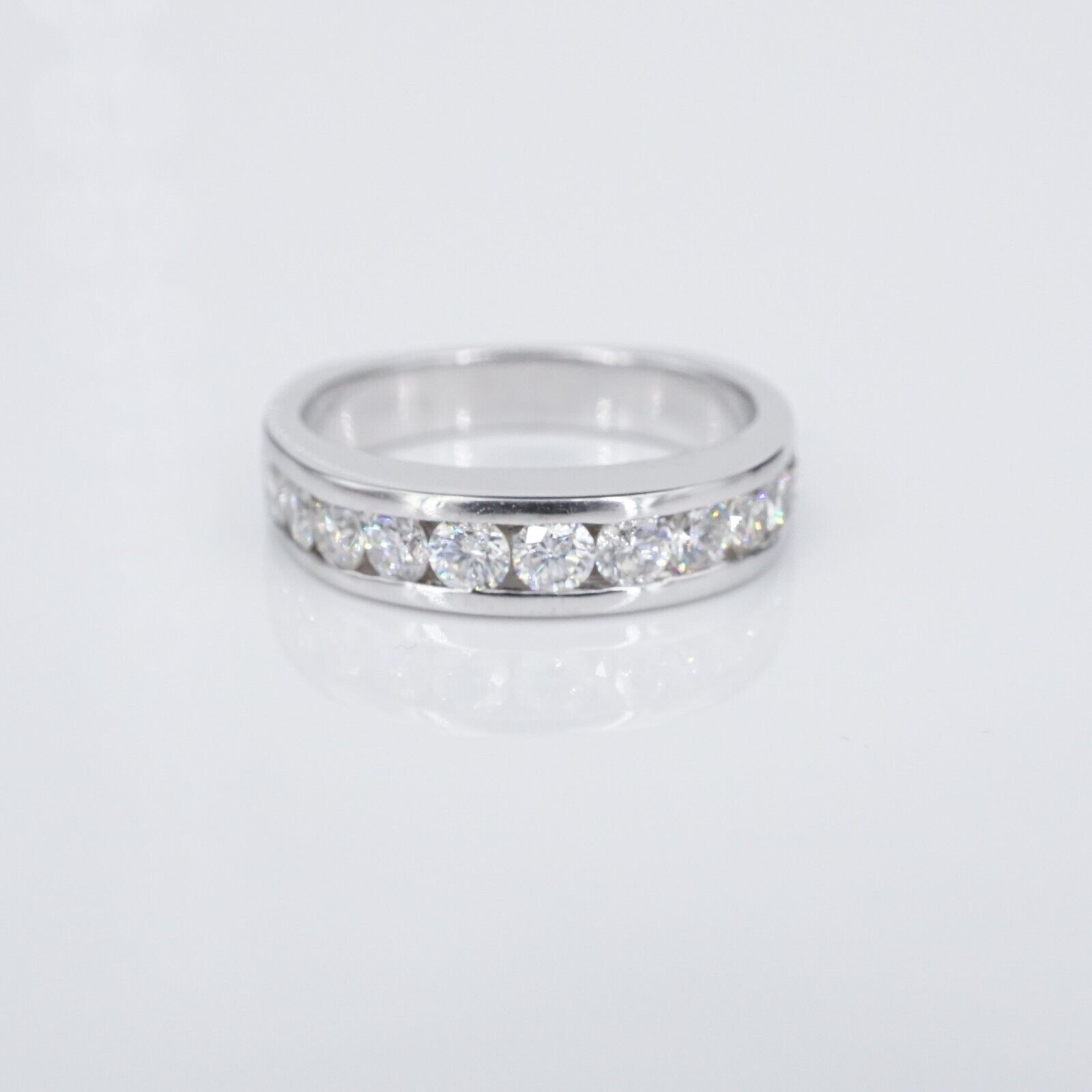 14k White Gold 3.8 ctw Diamond Engagement Ring Bridal Set Sz 6 Euro Shank, view 5