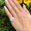 Platinum Engagement Ring Semi Mount Diamond Halo Size 4.25, view 4