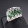 2 carat Diamond Tsavorite Garnet Ring Pave 18k White Gold Size 8.25, view 3