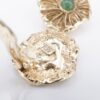 Arthur King 14k Yellow Gold Emerald Earrings 1" Brutalist Clip Designer, view 5