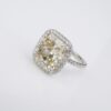 Fancy Yellow Diamond Ring 9.02 carat Platinum Halo GIA, view 7