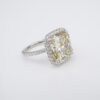 Fancy Yellow Diamond Ring 9.02 carat Platinum Halo GIA, view 5