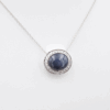 14k Blue Star Sapphire Diamond Halo Pendant Necklace 16" Gold Natural, view 5
