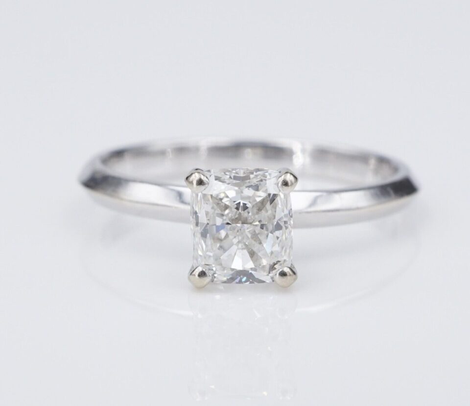 James Allen 0.9ct Diamond Engagement Ring Solitaire 14k Sz 5.5 F SI2 GIA, view 3