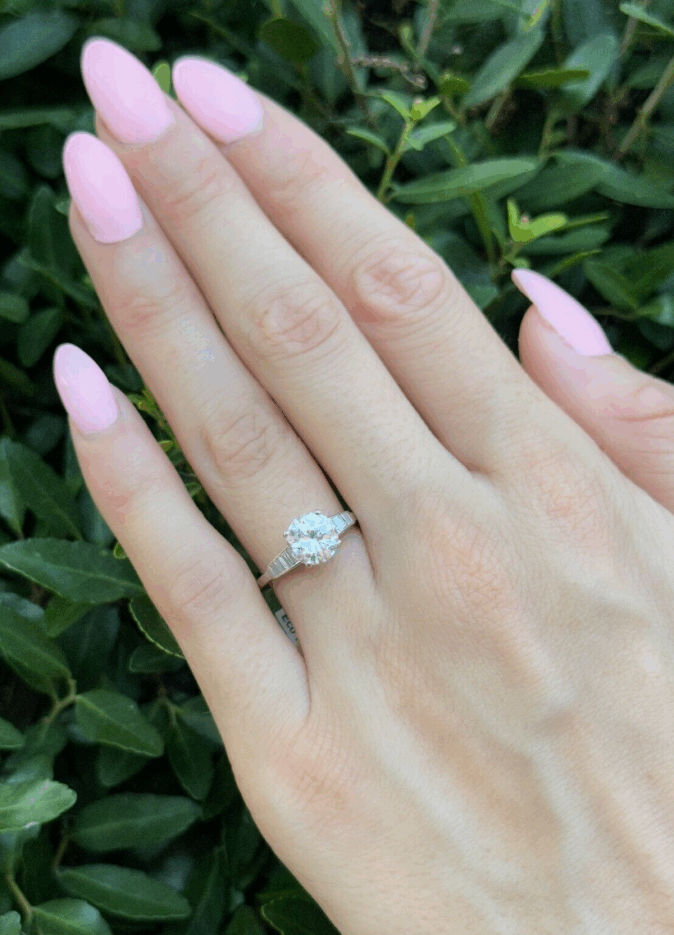 Vintage Diamond Engagement Ring 14k White Gold Solitaire Size 7 Vintage, view 2