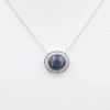 14k Blue Star Sapphire Diamond Halo Pendant Necklace 16" Gold Natural, view 4
