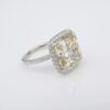 Fancy Yellow Diamond Ring 9.02 carat Platinum Halo GIA, view 4