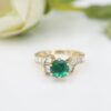 14k Emerald and Diamond Ring Yellow Gold 2 carat Natural Size 6, view 1