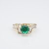 14k Emerald and Diamond Ring Yellow Gold 2 carat Natural Size 6, view 4