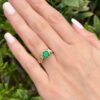 14k Emerald and Diamond Ring Yellow Gold 2 carat Natural Size 6, view 6