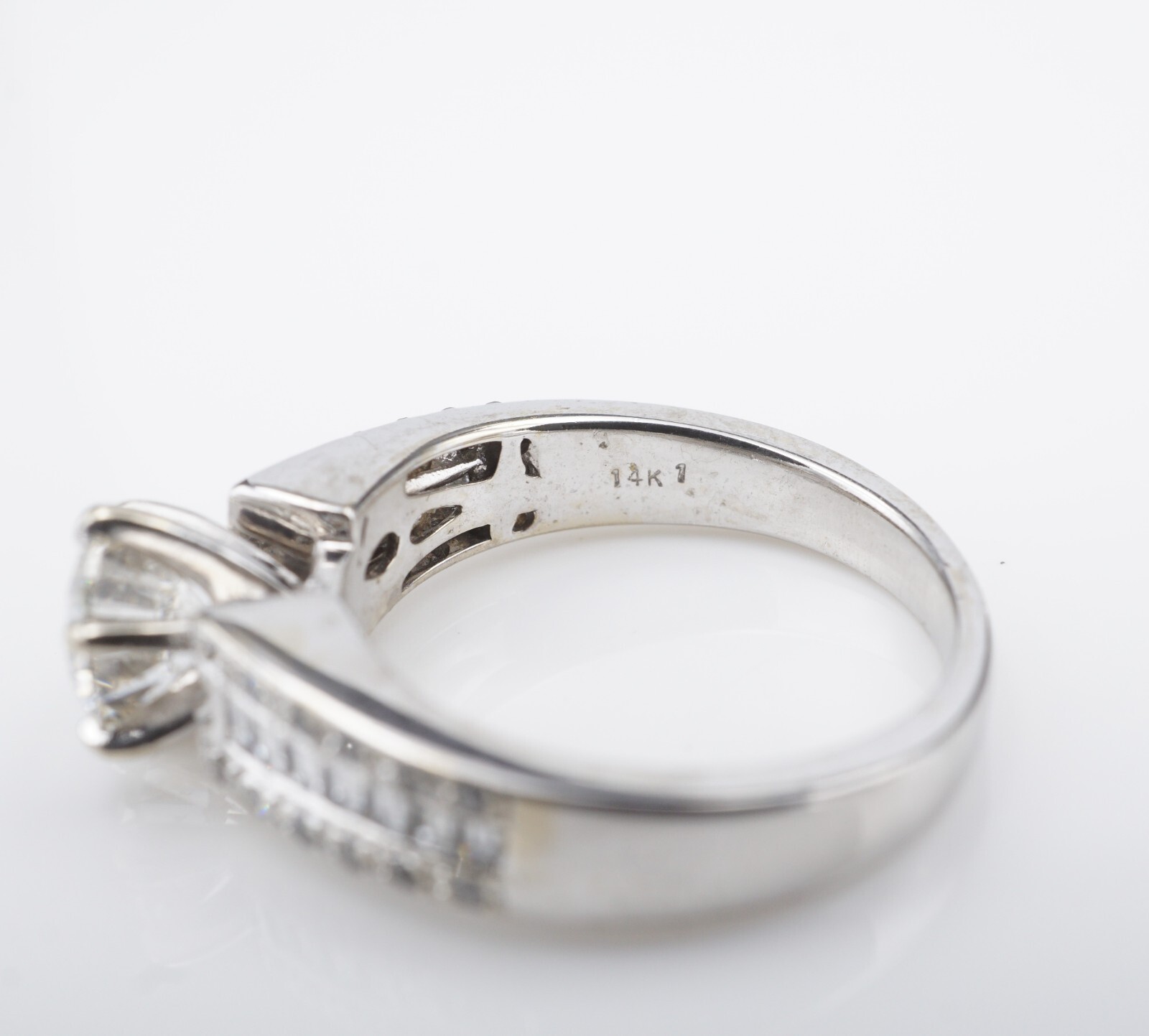 14k Diamond Engagement Ring White Gold 2 ctw Size 6.75, view 6