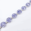 14k White Gold Tanzanite Diamond Bracelet Natural 7" Vintage, view 4