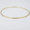 18k Diamond Bangle Bracelet Hammered Yellow Gold Station 8" Slim, view 2