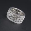 14K Diamond Ring Eternity Anniversary Wide Band White Gold Size 8, view 5