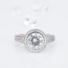 14k Engagement Ring Band Moissanite White Gold Size 7.75, view 5