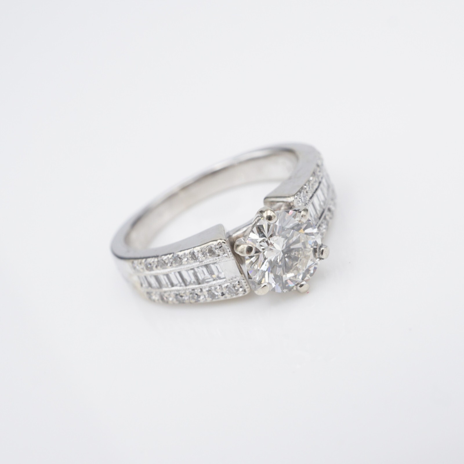 14k Diamond Engagement Ring White Gold 2 ctw Size 6.75, view 4