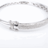 3ct Natural Pave Diamond Hinged Bangle Bracelet 14k White Gold 7" Classic, view 4