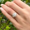 14k GIA Diamond Engagement Ring D SI1 2-Tone Gold Halo 2.4 ctw Size 5.75, view 3