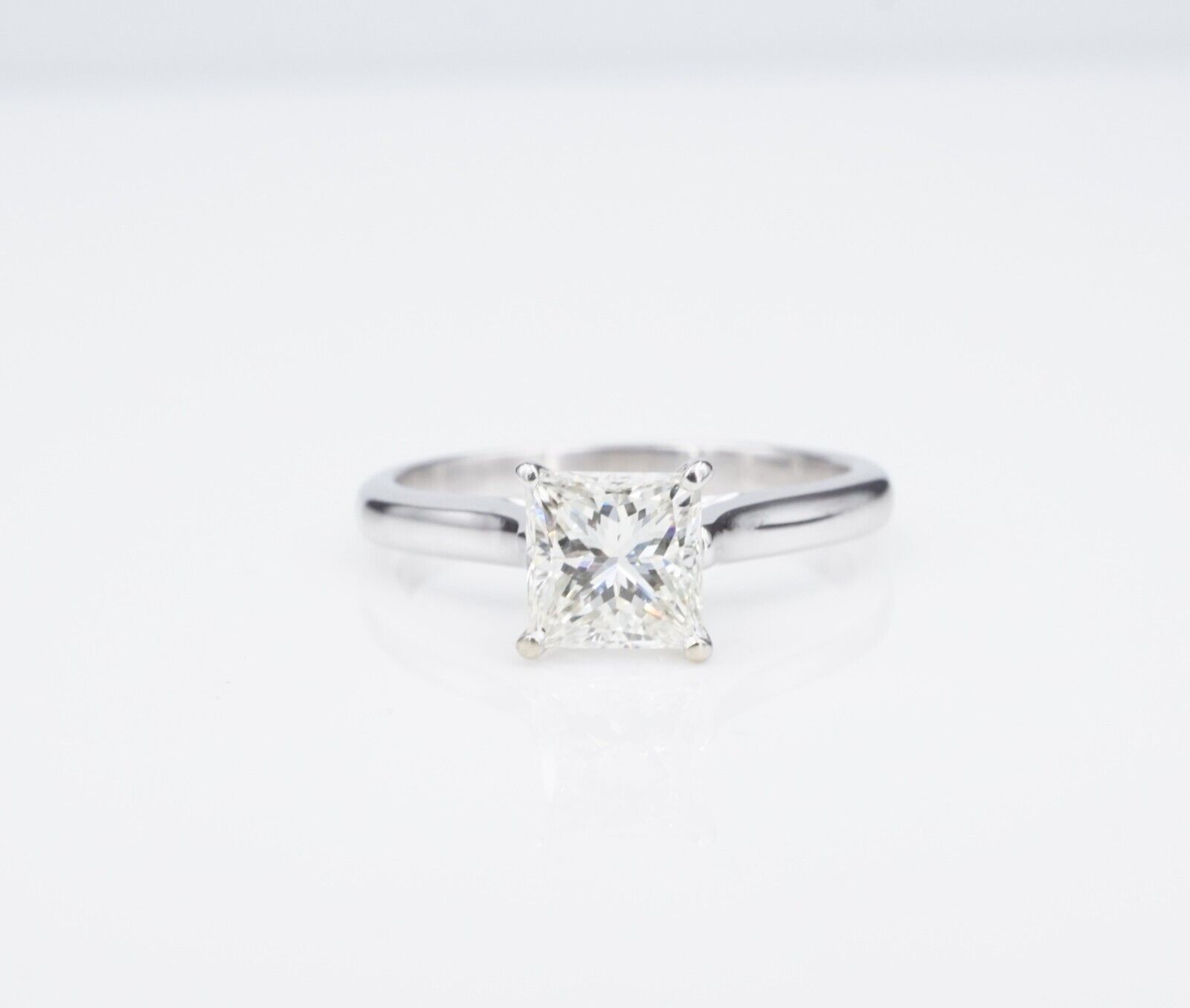 14k Gold 1ct Diamond Engagement Ring Solitaire Princess H VS1 Size 6.5, view 4