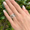 14k Diamond Wide Band Ring Filigree Scroll Size 8 Designer, view 4