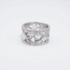 14k Diamond Wide Band Ring Filigree Scroll Size 8 Designer, view 8