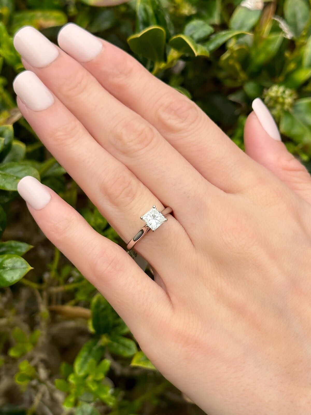 14k Gold 1ct Diamond Engagement Ring Solitaire Princess H VS1 Size 6.5, view 9