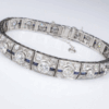 Art Deco Sapphire Diamond Bracelet Platinum Antique 9 carats 7.25", view 6