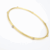 18k Diamond Station Bangle Bracelet Yellow Gold 7.5" Textured Vintage, view 1