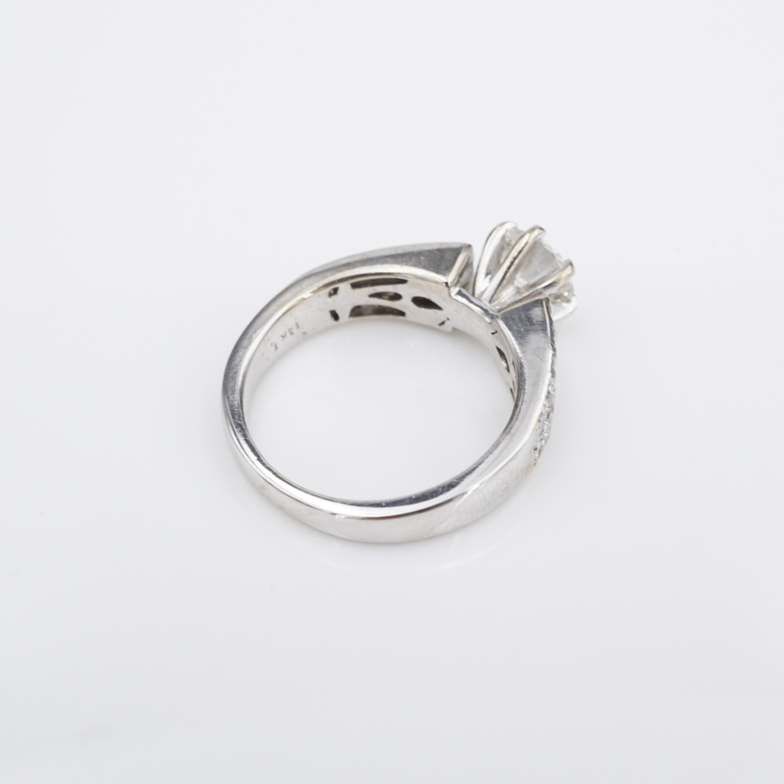 14k Diamond Engagement Ring White Gold 2 ctw Size 6.75, view 5
