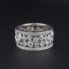 14K Diamond Ring Eternity Anniversary Wide Band White Gold Size 8, view 4