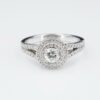 14k Diamond Engagement Ring Double Halo White Gold 0.8ct Size 7 VS1 NWOT, view 3