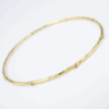 18k Diamond Bangle Bracelet Hammered Yellow Gold Station 8" Slim, view 3