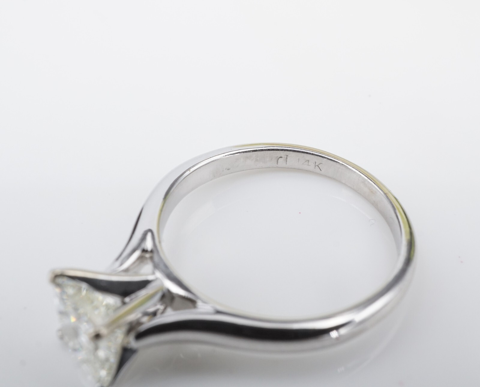 14k Gold 1ct Diamond Engagement Ring Solitaire Princess H VS1 Size 6.5, view 7