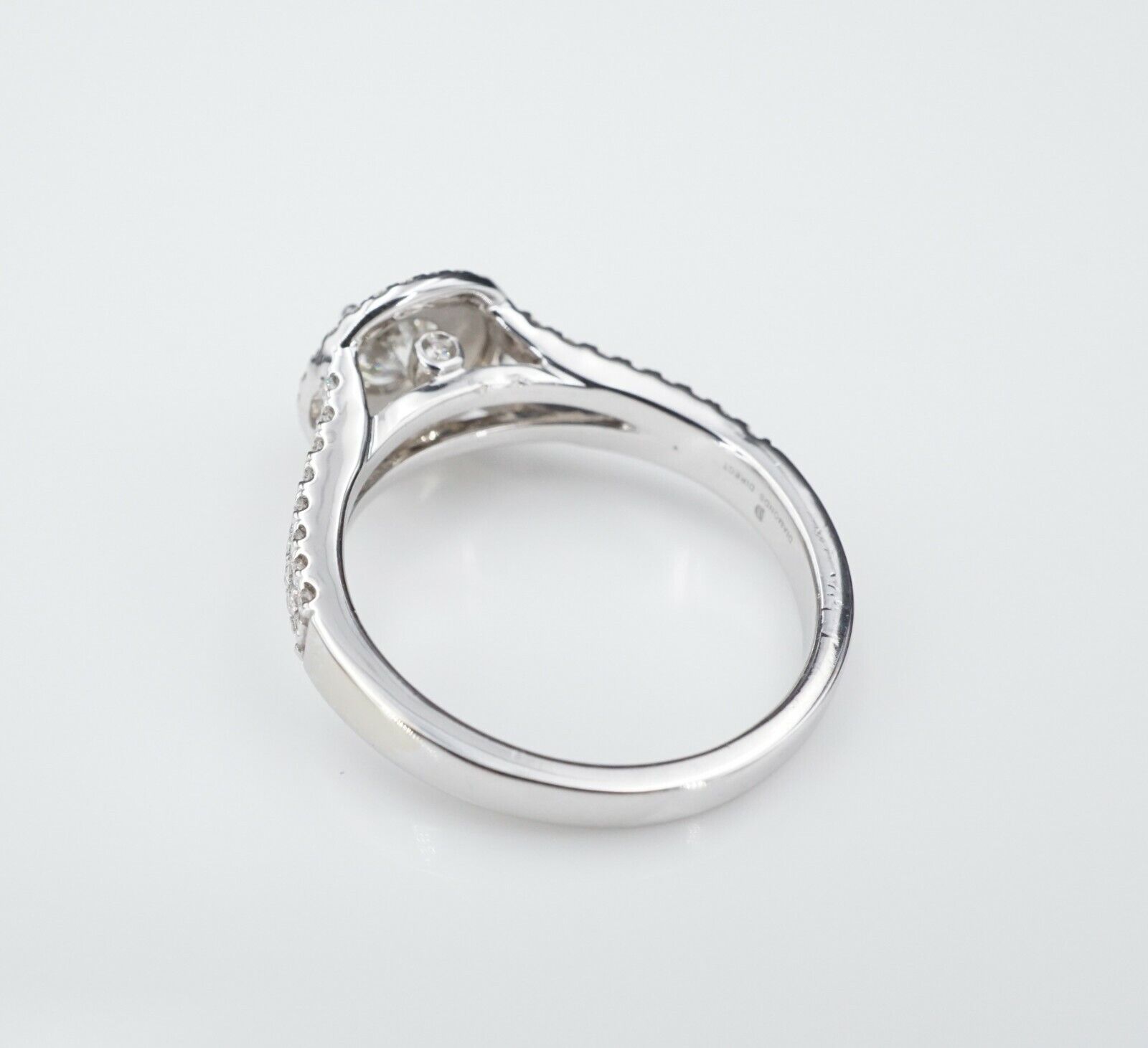 14k Diamond Engagement Ring Double Halo White Gold 0.8ct Size 7 VS1 NWOT, view 4