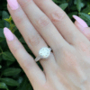 14k Engagement Ring Band Moissanite White Gold Size 7.75, view 13