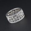 14K Diamond Ring Eternity Anniversary Wide Band White Gold Size 8, view 2
