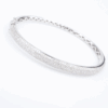 3ct Natural Pave Diamond Hinged Bangle Bracelet 14k White Gold 7" Classic, view 3
