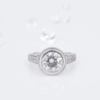 14k Engagement Ring Band Moissanite White Gold Size 7.75, view 4