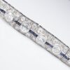 Art Deco Sapphire Diamond Bracelet Platinum Antique 9 carats 7.25", view 7