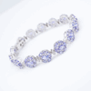 14k White Gold Tanzanite Diamond Bracelet Natural 7" Vintage, view 3