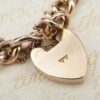 Victorian 9k Rose Gold Curb Link Heart Padlock Charm Bracelet 7" 7mm, view 3