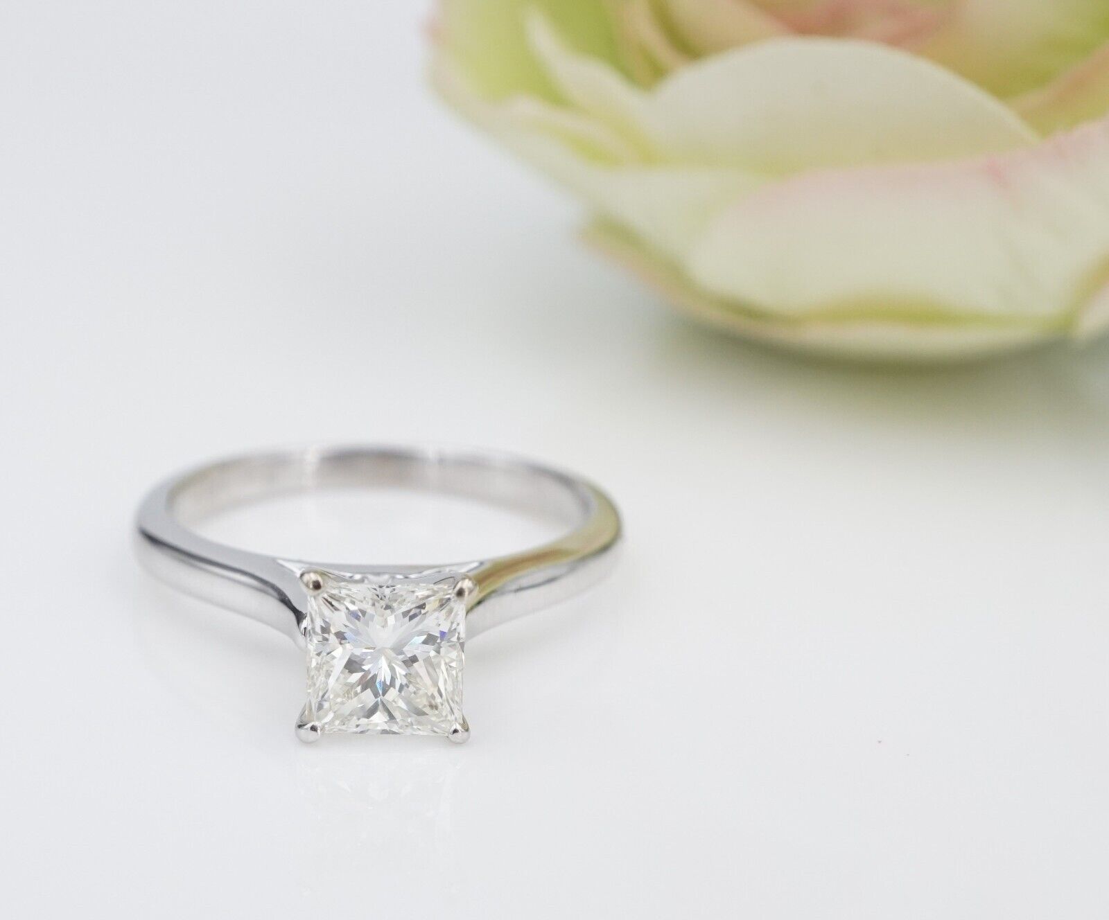 14k Gold 1ct Diamond Engagement Ring Solitaire Princess H VS1 Size 6.5, view 6