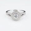 14k Diamond Engagement Ring Double Halo White Gold 0.8ct Size 7 VS1 NWOT, view 1