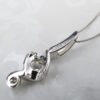 14k Diamond Necklace Juno Lucina White Gold Pendant 18" Push Present, view 6
