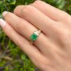 14k Emerald and Diamond Ring Yellow Gold 2 carat Natural Size 6, view 2