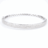 3ct Natural Pave Diamond Hinged Bangle Bracelet 14k White Gold 7" Classic, view 2