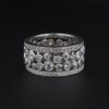 14K Diamond Ring Eternity Anniversary Wide Band White Gold Size 8, view 3