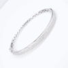 3ct Natural Pave Diamond Hinged Bangle Bracelet 14k White Gold 7" Classic, view 1